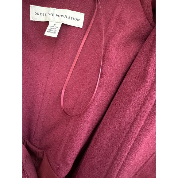 New ~ DRESS THE POPULATION ~ Women's Bailey Off-The-Shoulder Dress Size S - Picture 7 of 10